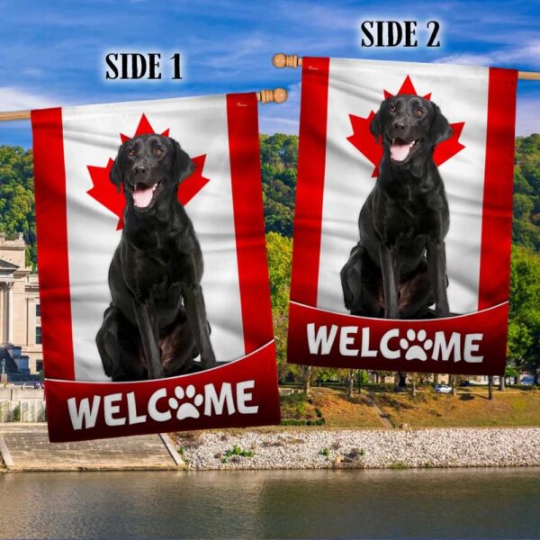 Canadian Flag Black Lab Dog Welcome Mat - TQN1182F - Image 2