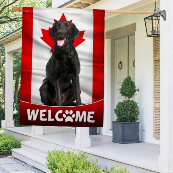 Canadian Flag Black Lab Dog Welcome Mat - TQN1182F