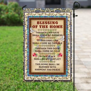 Blessing of the Home Jewish Flag: PN253F - Mezuzah Flag for Your Home