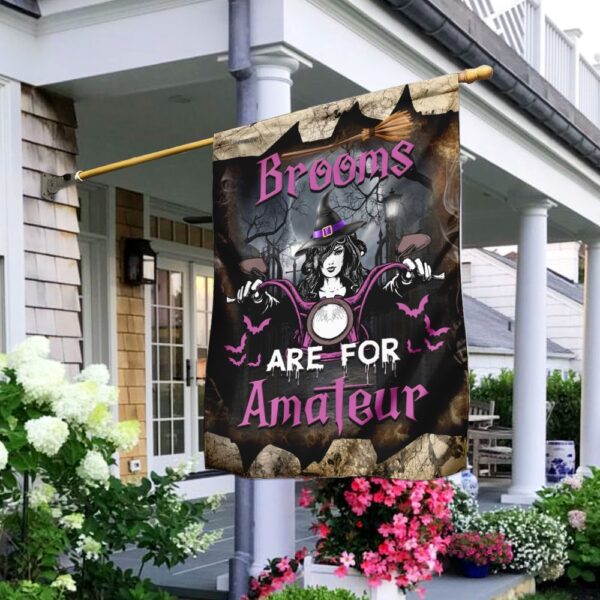 Witchy Motorcycle Flag: Brooms Are For Amateurs (DDH1999F)