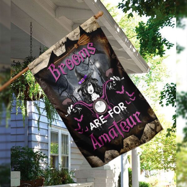 Witchy Motorcycle Flag: Brooms Are For Amateurs (DDH1999F) - Image 3