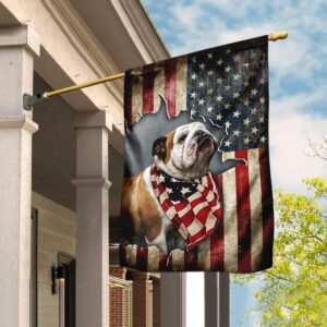Bulldog 4th of July Flag: Patriotic Decor THN2196F