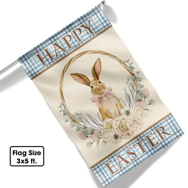 Floral Bunny Easter Wreath with Flag - TQN1060F - Image 6