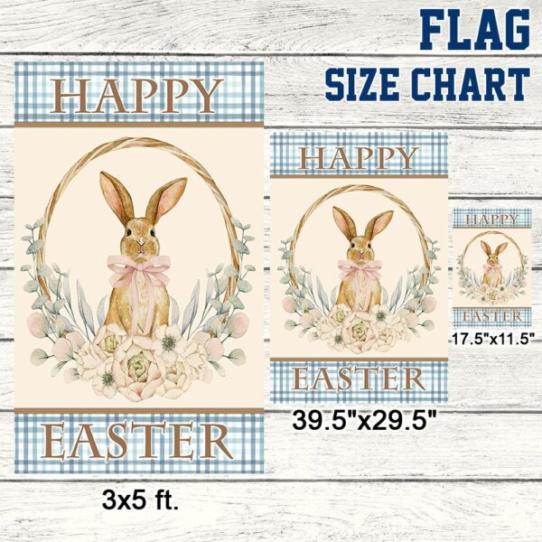 Floral Bunny Easter Wreath with Flag - TQN1060F - Image 7