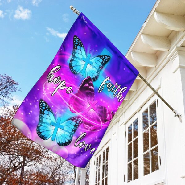 Butterfly Faith Hope Love Flag: THN2028F Garden Decor - Image 2