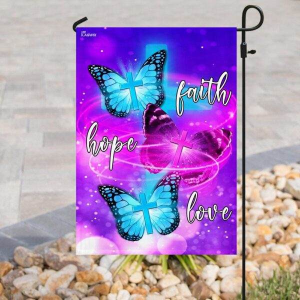 Butterfly Faith Hope Love Flag: THN2028F Garden Decor - Image 8