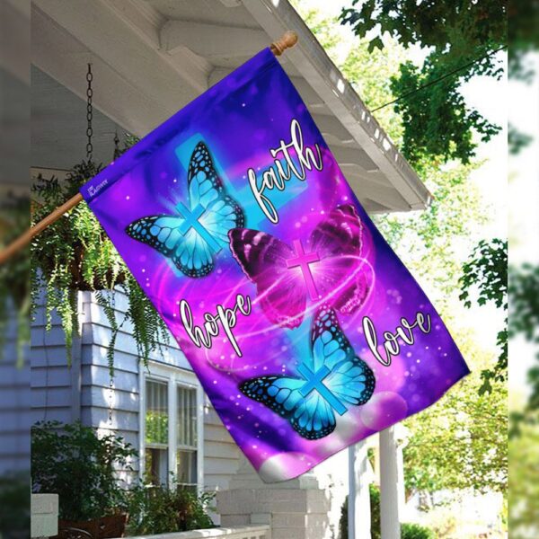 Butterfly Faith Hope Love Flag: THN2028F Garden Decor - Image 3