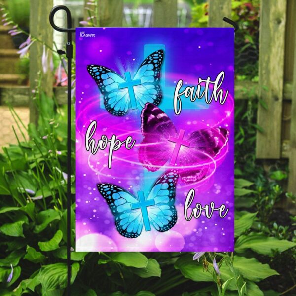 Butterfly Faith Hope Love Flag: THN2028F Garden Decor - Image 7