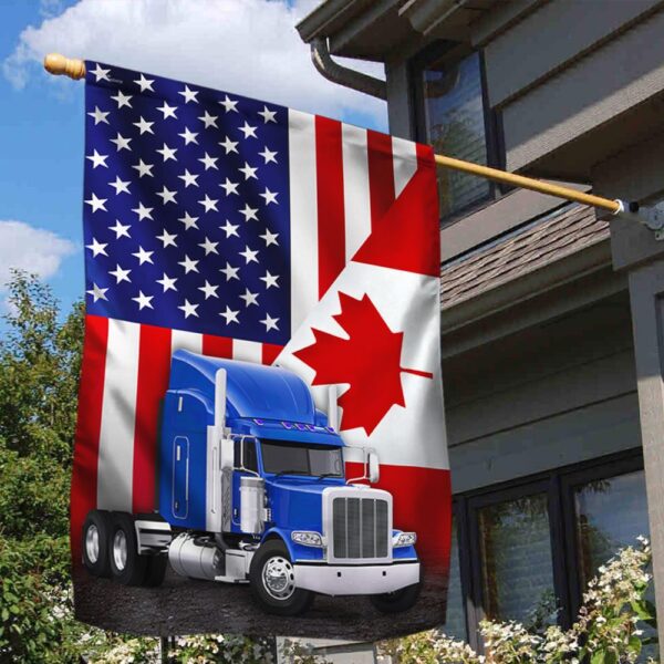 Canada Trucker Flag: Freedom Convoy 2022 - Canadian & American Flags - Image 2