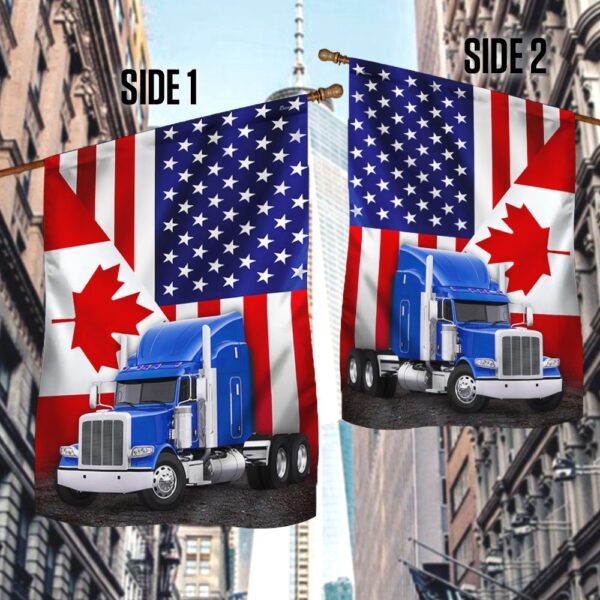 Canada Trucker Flag: Freedom Convoy 2022 - Canadian & American Flags - Image 3