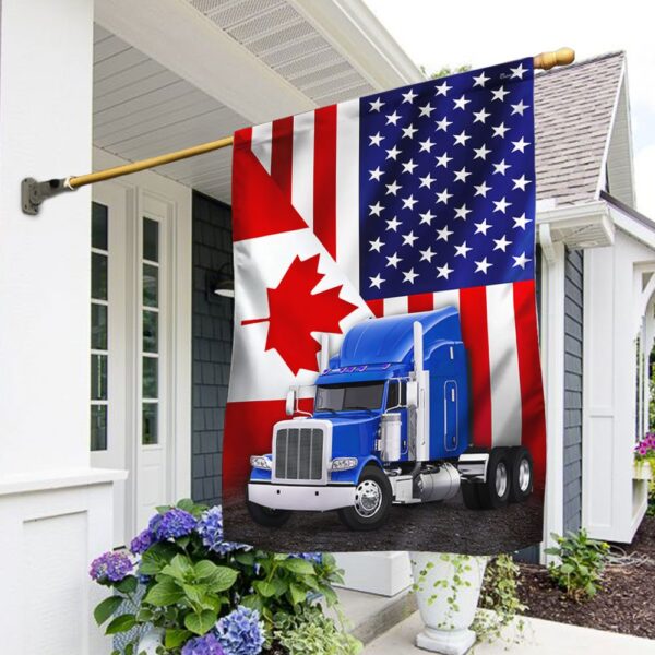 Canada Trucker Flag: Freedom Convoy 2022 - Canadian & American Flags