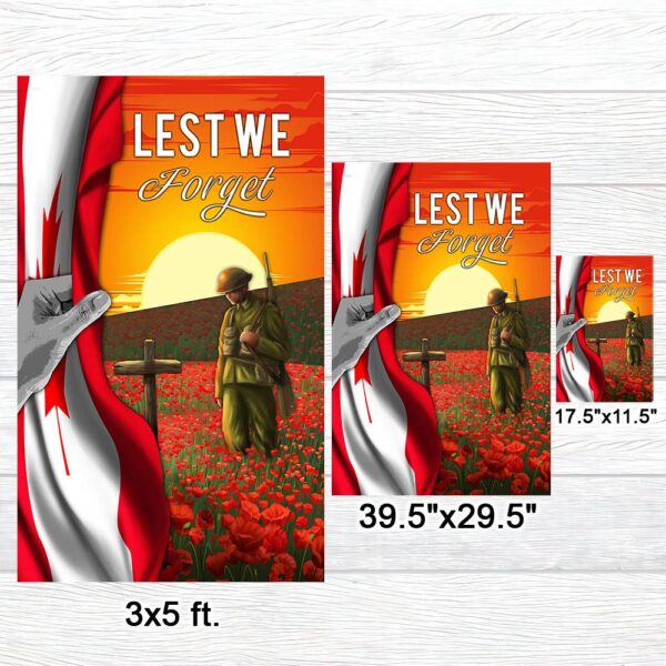 Canada Veteran Lest We Forget Flag: MLN1334F Remembrance Day - Image 7