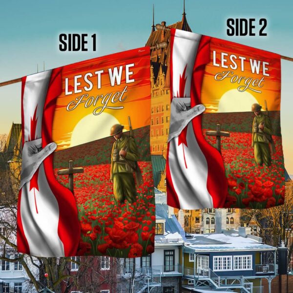 Canada Veteran Lest We Forget Flag: MLN1334F Remembrance Day - Image 3