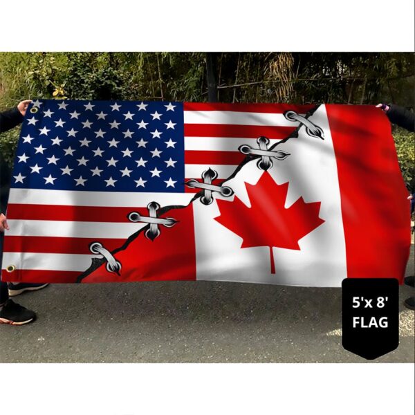 Canadian American Grommet Flag: QNN196GF - Patriotic Outdoor Banner - Image 4