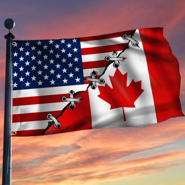 Canadian American Grommet Flag: QNN196GF - Patriotic Outdoor Banner