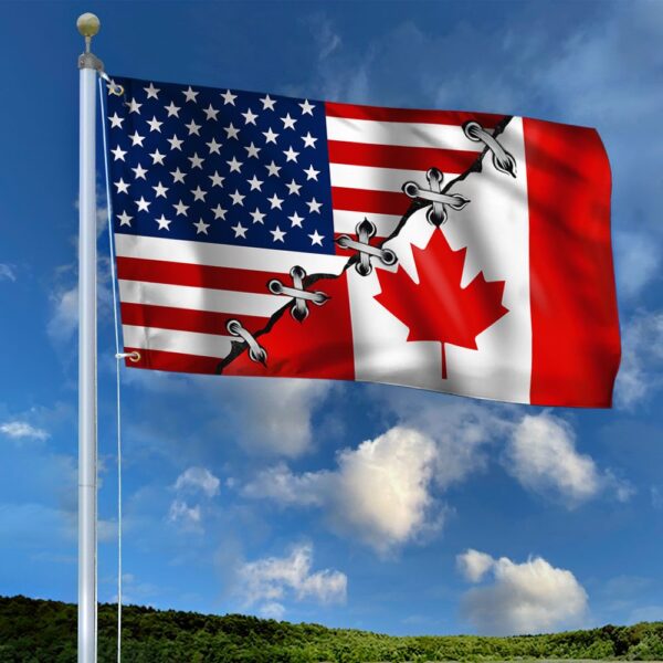 Canadian American Grommet Flag: QNN196GF - Patriotic Outdoor Banner - Image 2