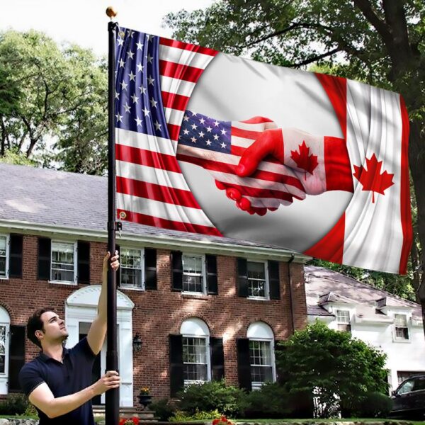 Canadian USA Friendship Grommet Flag, Freedom Convoy 2022, Truckers For Freedom QNK1043GFv1 - Image 5
