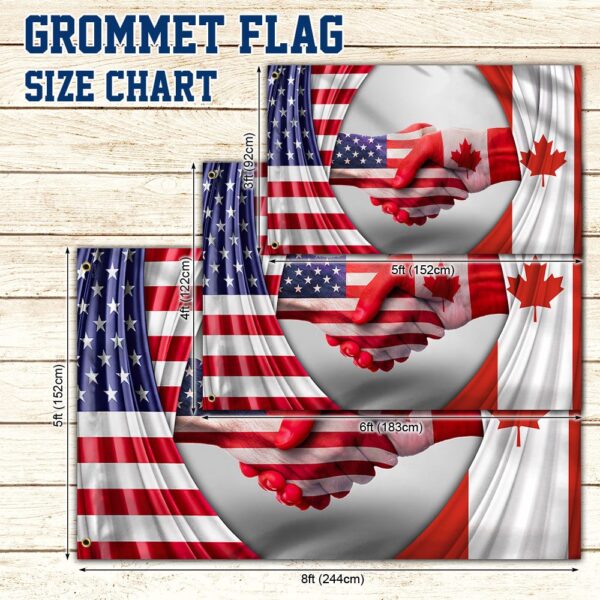 Canadian USA Friendship Grommet Flag, Freedom Convoy 2022, Truckers For Freedom QNK1043GFv1 - Image 6