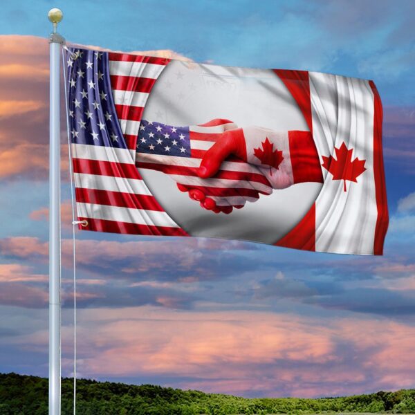 Canadian USA Friendship Grommet Flag, Freedom Convoy 2022, Truckers For Freedom QNK1043GFv1 - Image 2