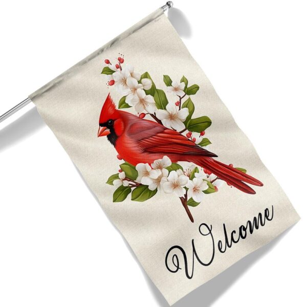 Cardinal Flower Welcome Flag: Vibrant Garden Decor TQN1370F - Image 6