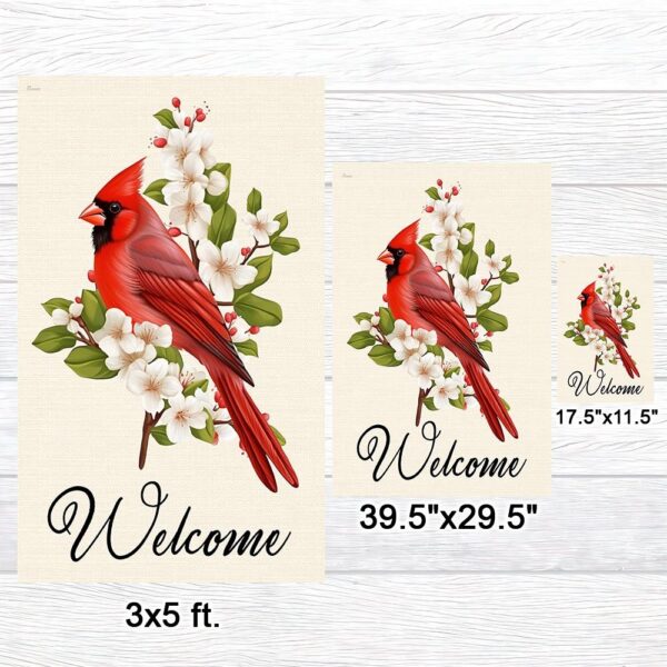 Cardinal Flower Welcome Flag: Vibrant Garden Decor TQN1370F - Image 7