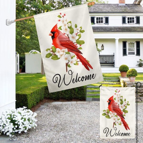 Cardinal Flower Welcome Flag: Vibrant Garden Decor TQN1370F - Image 4