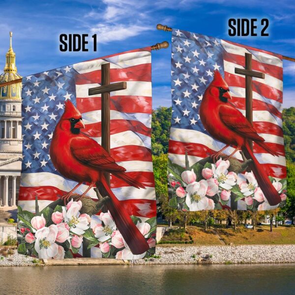Cardinal God Bless America Flag: 4th of July & Memorial Day Decor - Image 2