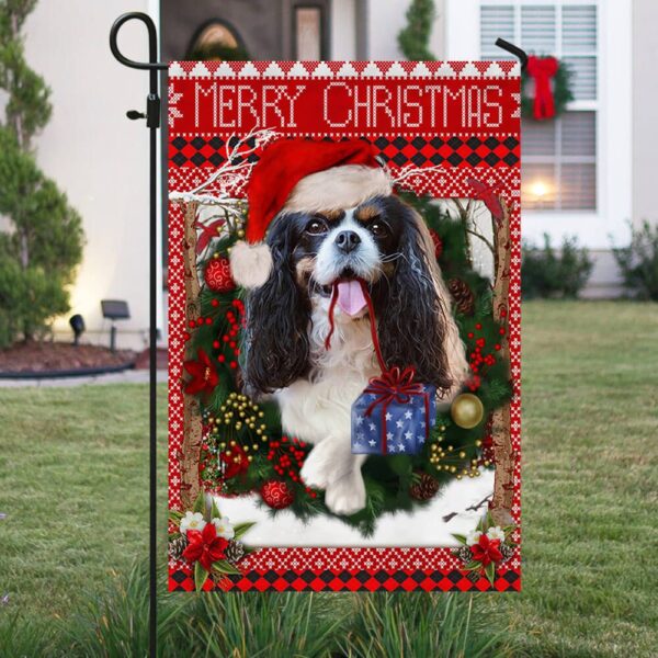 King Charles Spaniel Christmas Dog Flag | Cavalier Breed Holiday Decor - Image 2