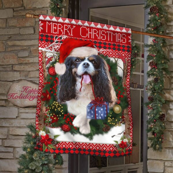 King Charles Spaniel Christmas Dog Flag | Cavalier Breed Holiday Decor - Image 4