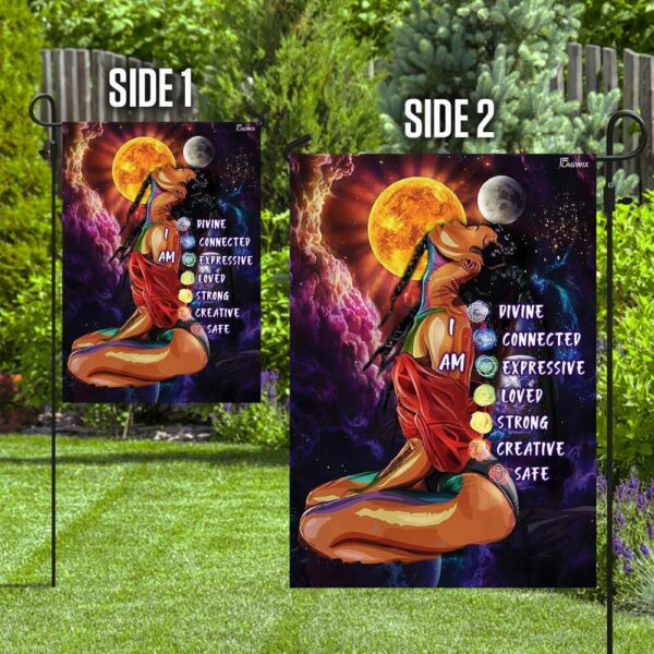 Chakra Black Woman Yoga Flag: PN92F - Empowering Yoga Decor - Image 5