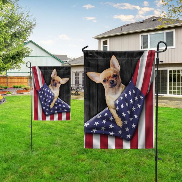 Patriotic Chihuahua Dog T-Shirt - American Flag Design - Image 5