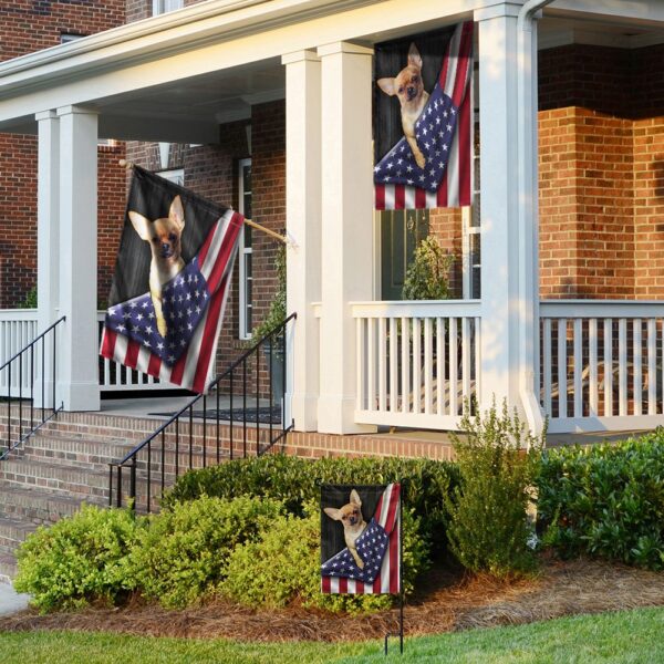Patriotic Chihuahua Dog T-Shirt - American Flag Design - Image 4