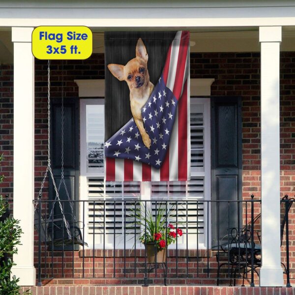 Patriotic Chihuahua Dog T-Shirt - American Flag Design - Image 6