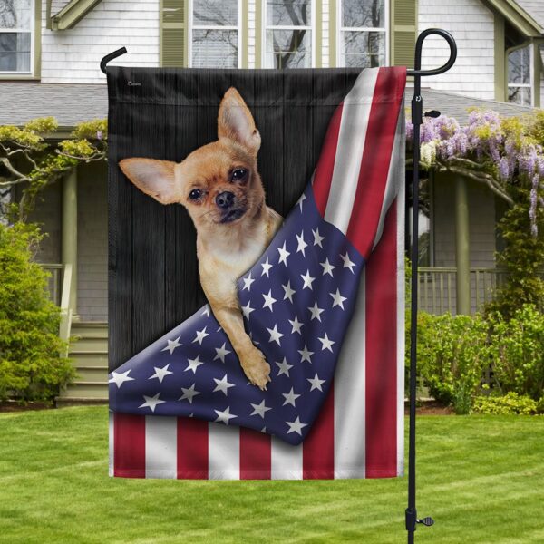 Patriotic Chihuahua Dog T-Shirt - American Flag Design - Image 3