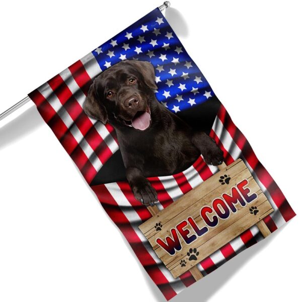 Patriotic Chocolate Lab Dog Welcome Mat - American Flag TQN1135Fv1b - Image 6