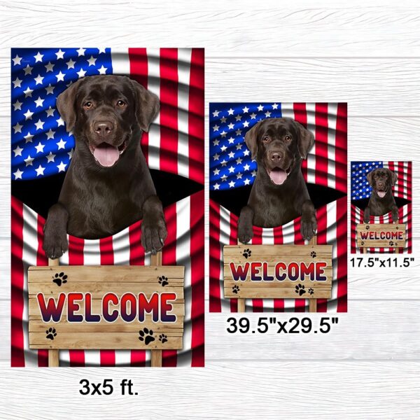 Patriotic Chocolate Lab Dog Welcome Mat - American Flag TQN1135Fv1b - Image 7