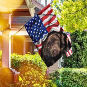 Chocolate Lab Patriot: American Flag Dog Decor