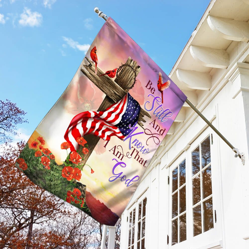 Christian Cross. Be Still And Know That I Am God Flag THB2085F - Image 2