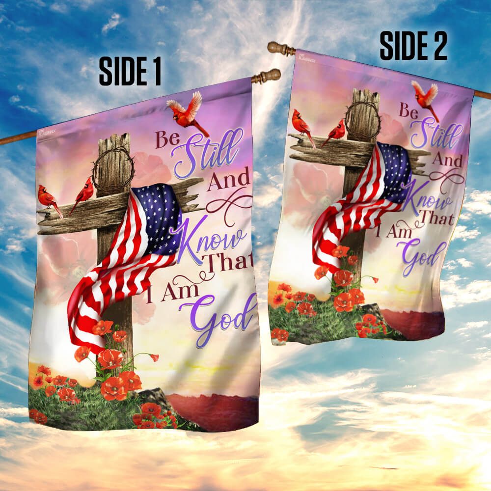 Christian Cross. Be Still And Know That I Am God Flag THB2085F - Image 5