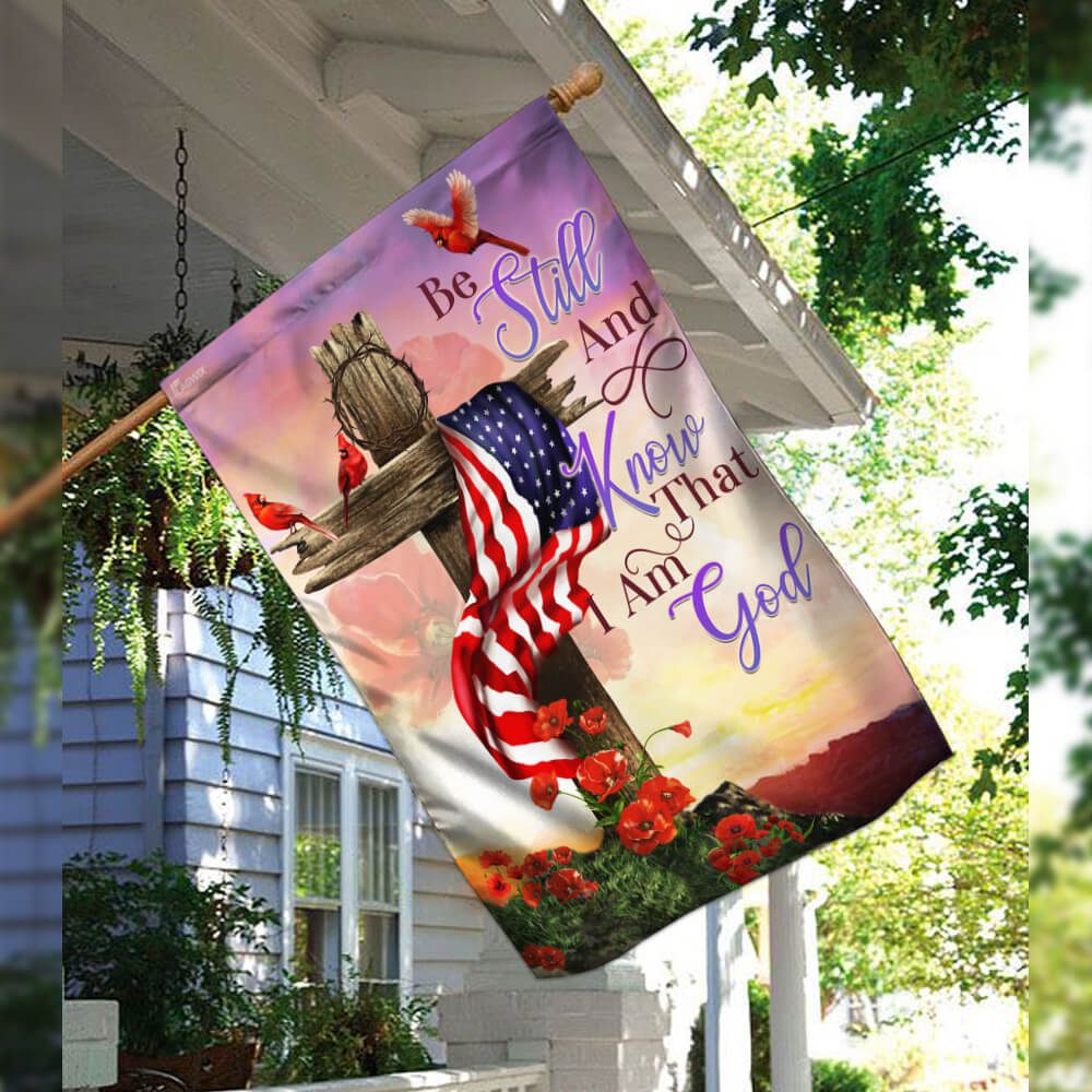 Christian Cross. Be Still And Know That I Am God Flag THB2085F - Image 3