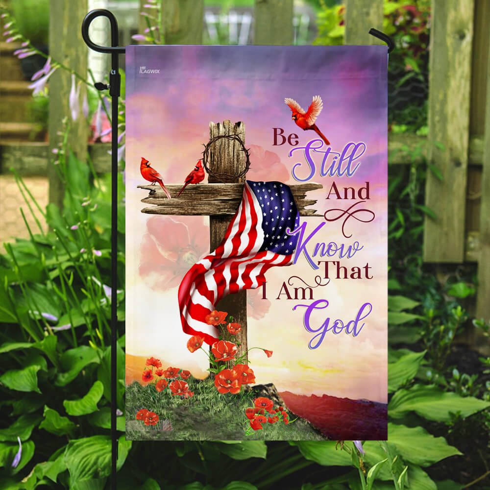 Christian Cross. Be Still And Know That I Am God Flag THB2085F - Image 7