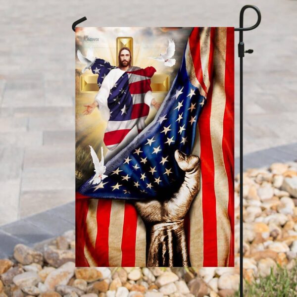 Patriotic Christian Cross Necklace - God Bless America Flag Design - Image 8