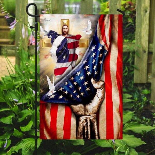 Patriotic Christian Cross Necklace - God Bless America Flag Design - Image 7