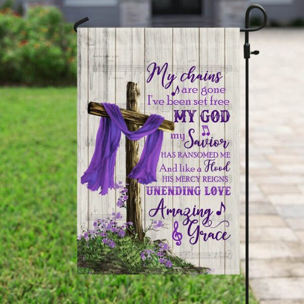 Christian Cross Amazing Grace Purple Flag THB2083 - Image 6