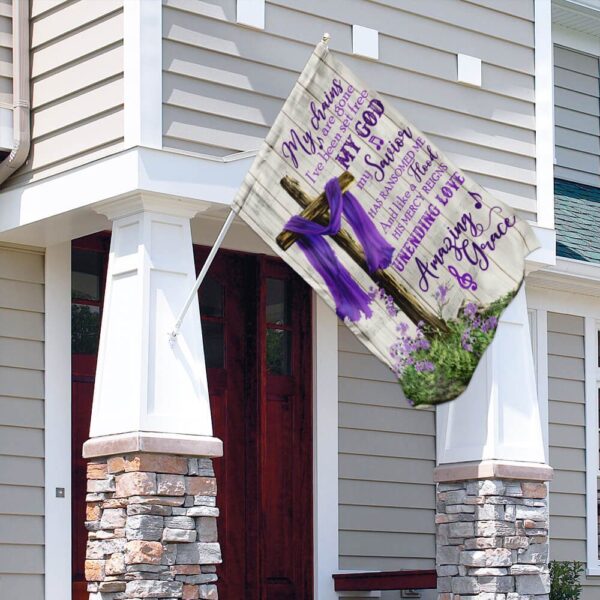 Christian Cross Amazing Grace Purple Flag THB2083 - Image 4