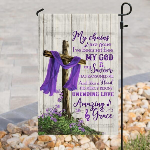 Christian Cross Amazing Grace Purple Flag THB2083 - Image 8