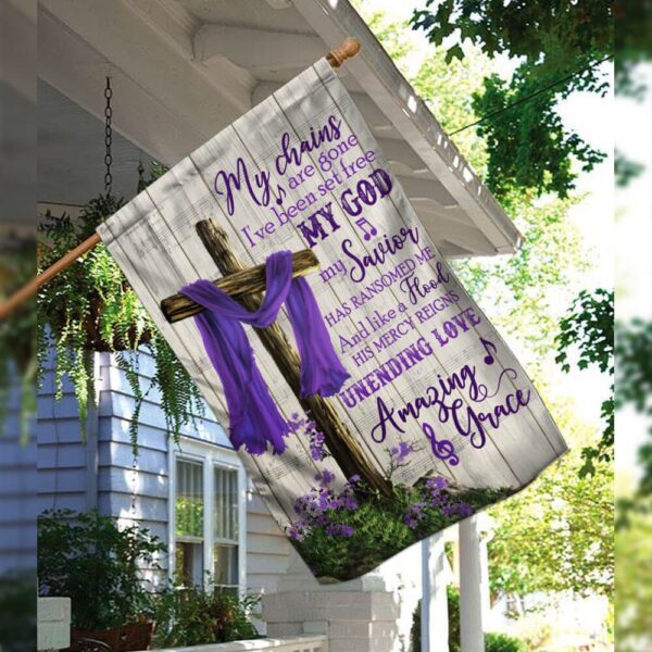 Christian Cross Amazing Grace Purple Flag THB2083 - Image 3
