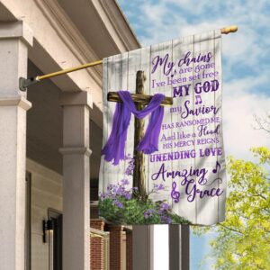 Christian Cross Amazing Grace Purple Flag THB2083