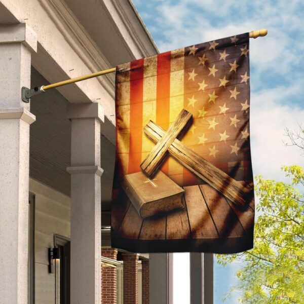 Patriotic Christian Cross American Flag DBX1938F