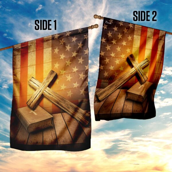 Patriotic Christian Cross American Flag DBX1938F - Image 5